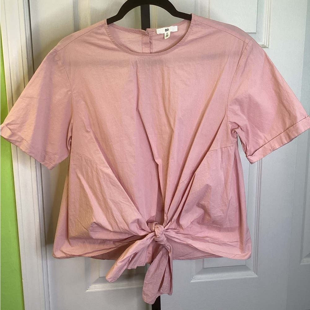 SALE - BP Pink Tie-Front Blouse, size Medium